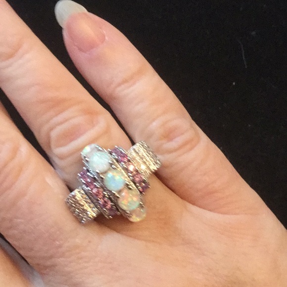 EXQUISITE DESIGNER ARTISTIC Art Deco OPALITE RING - Picture 3 of 8